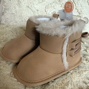 Carter's Tan Fur-Lined Baby Boots
